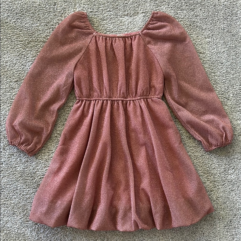 Hayden Girls Elegant Pink Metallic Dress